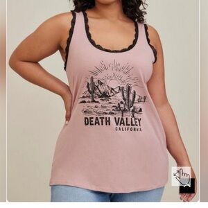 Torrid 1X pink  graphic tank Death Valley
